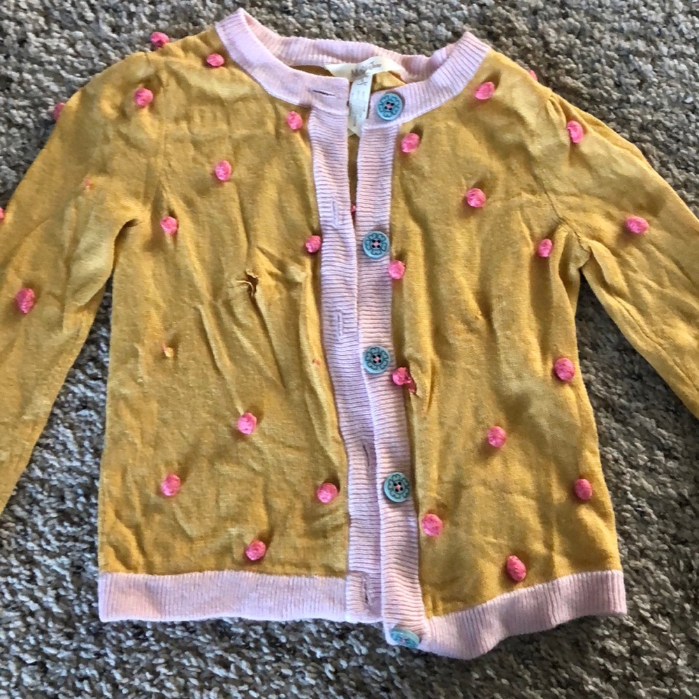 Girls Matilda Jane Mustard Dot Cardigan. Sz 6.